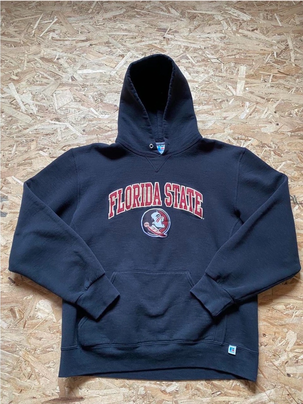 Russell Athletic Black Florida State Pullover Hoodie with Red Logo